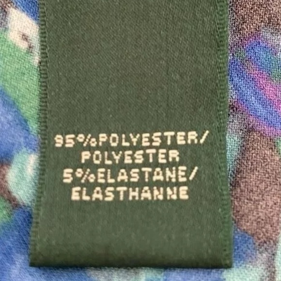 Ralph Lauren LRL Womens Blue Green Print Cap Sleeve Dress V Neck‎ size 4 - Picture 13 of 16